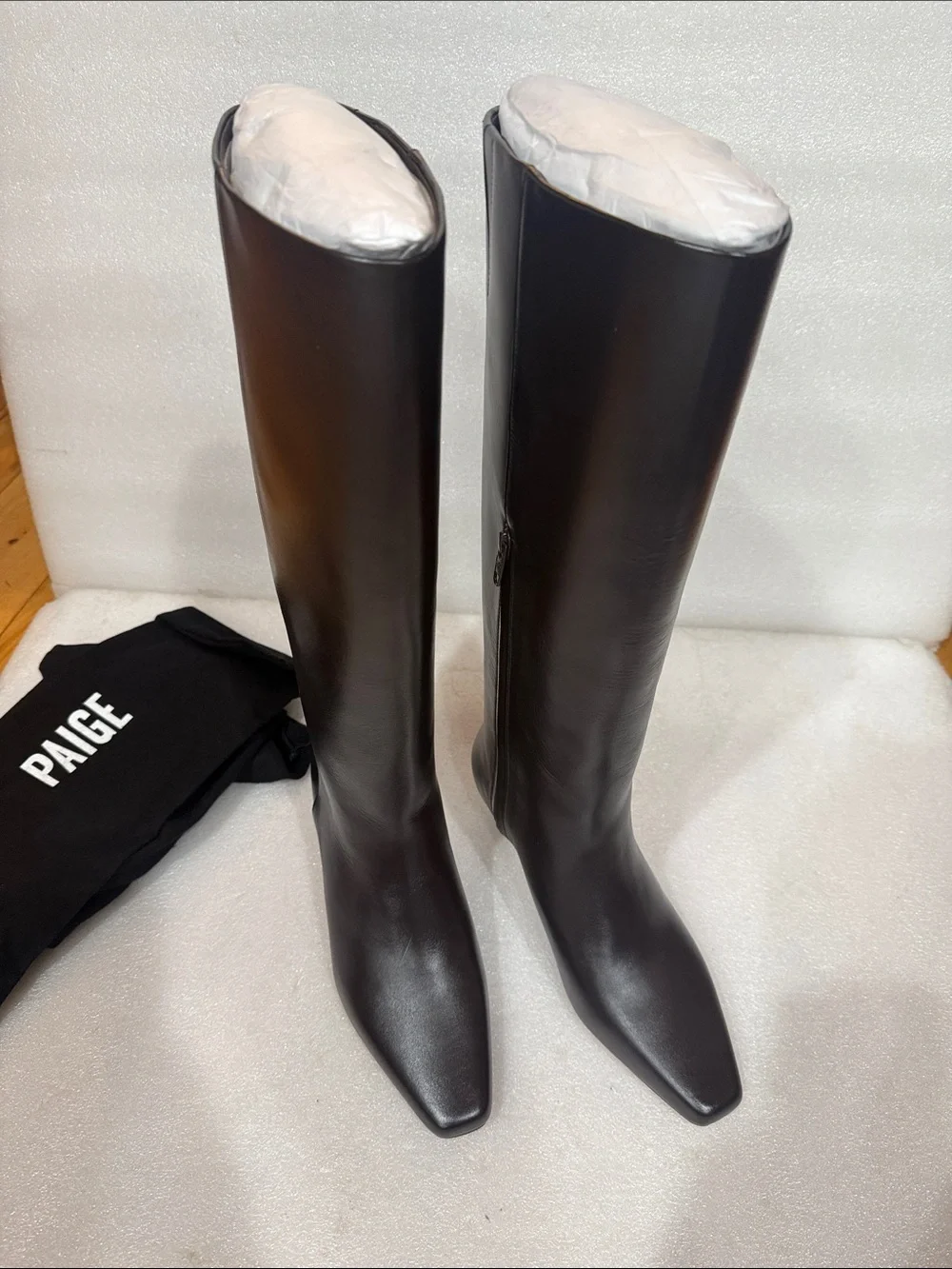 PAIGE Women's Ansley Tall Leather Boot, Chocolate size 8 New